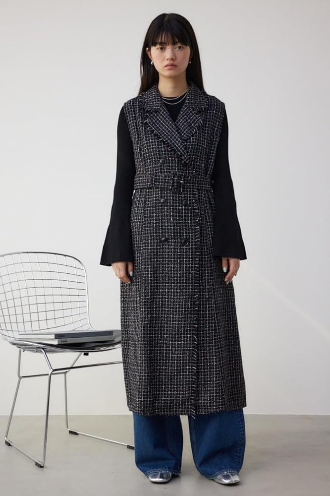b2720【シークレットマジック】レディース　ワンピース　袖なし　ツイード　S ツイードジレワンピース｜WOMEN｜250HSF33-162C｜AZUL BY MOUSSY